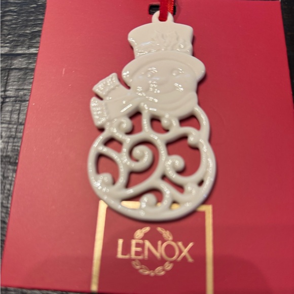 Lenox Pierced Snowman Charm Ornament Exclusively for Macys Christmas NWT - Picture 5 of 7
